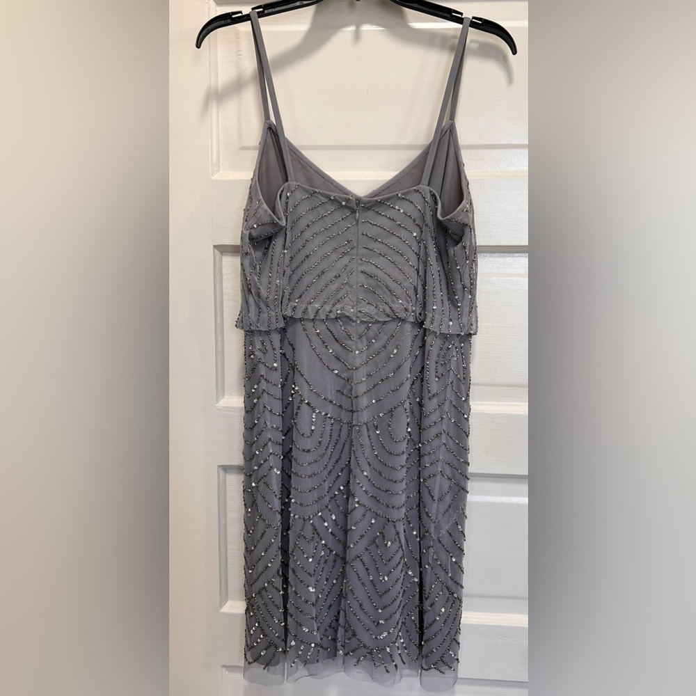 Adrianna Papell Art Deco Style Dress - Women’s Size 10 - Dusty grey/purple - Picture 6 of 16